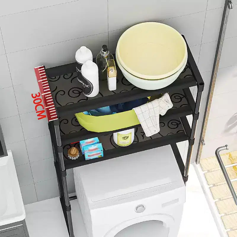 Mobiletto salvaspazio a 3 ripiani da appoggio sopra il WC, scaffale organizer autoportante per bagno, facile da montare, per bagno