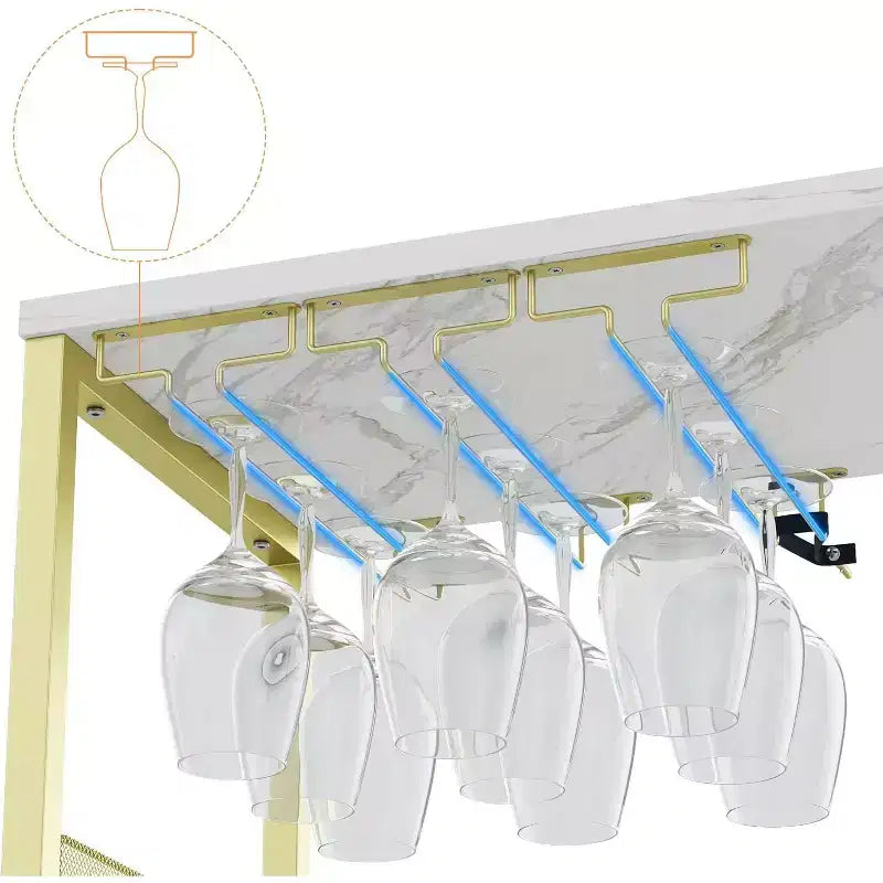 Mobiletto Bar da Caffè e Vino con Portabottiglie Rimovibile, Porta Bicchieri, Cassetto e Credenza con Ante in Rete, Contenitore per Sala da Pranzo, Cucina