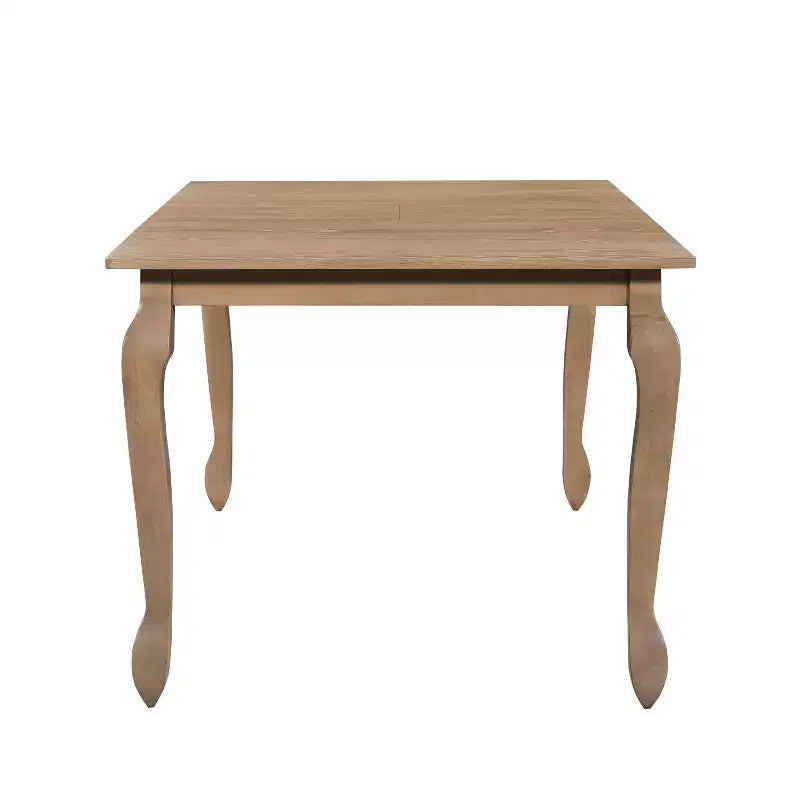 Set da pranzo espandibile in legno di Hevea con sedie rivestite in tessuto di rattan