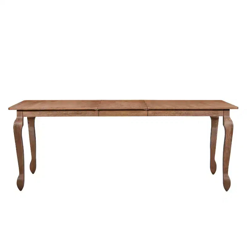 Set da pranzo espandibile in legno di Hevea con sedie rivestite in tessuto di rattan