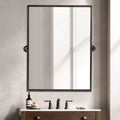 Specchio per bagno girevole con cornice in metallo