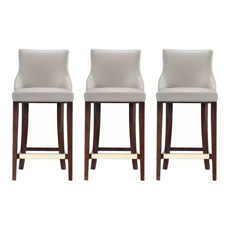  Set of 3  Modern Leatherette Upholstered Barstools
