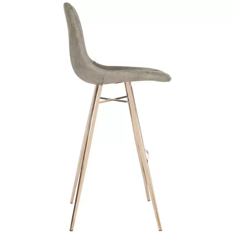 Sgabello da bar imbottito da 76 cm con schienale imbottito e poggiapiedi, struttura in acciaio inossidabile
