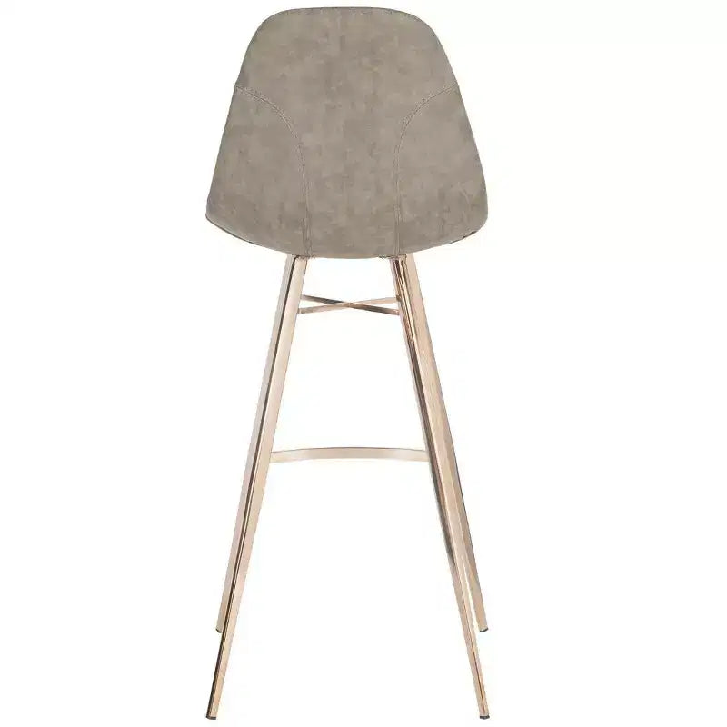 Sgabello da bar imbottito da 76 cm con schienale imbottito e poggiapiedi, struttura in acciaio inossidabile
