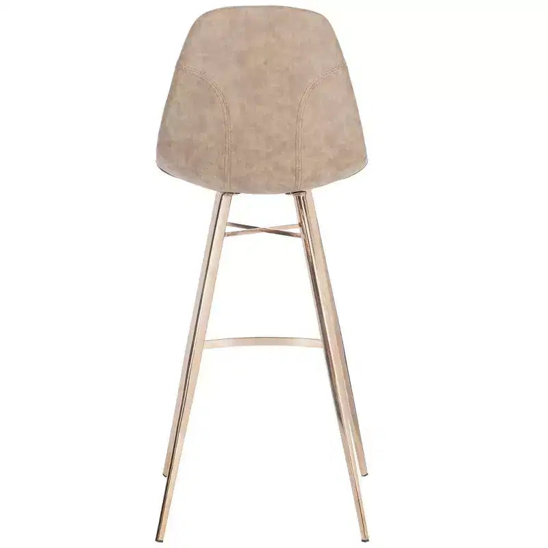 Sgabello da bar imbottito da 76 cm con schienale imbottito e poggiapiedi, struttura in acciaio inossidabile