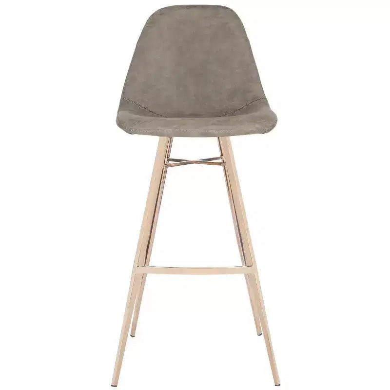 Sgabello da bar imbottito da 76 cm con schienale imbottito e poggiapiedi, struttura in acciaio inossidabile
