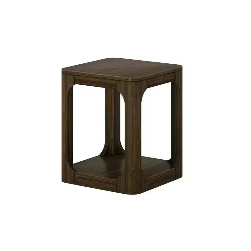 Tavolino quadrato con ripiano in legno massiccio, 20 pollici, tavolino da salotto con ripiano contenitore