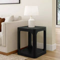  20 Solid Wood Square Side Table with Shelf, End Table for Living Room with Storage
