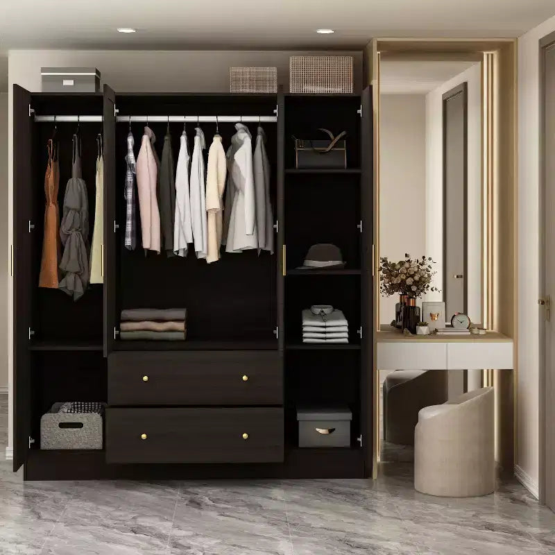 Armadio Moderno con Specchio Organizzazione Interna: Aste Robuste, Cassetti Scorrabili Pratico ed Elegante