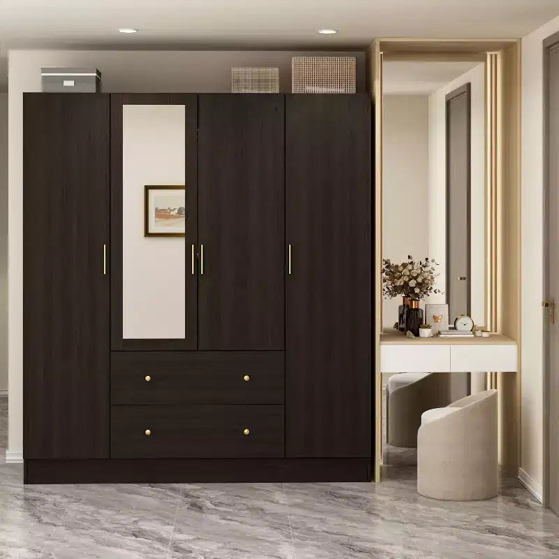 Armadio Moderno con Specchio Organizzazione Interna: Aste Robuste, Cassetti Scorrabili Pratico ed Elegante