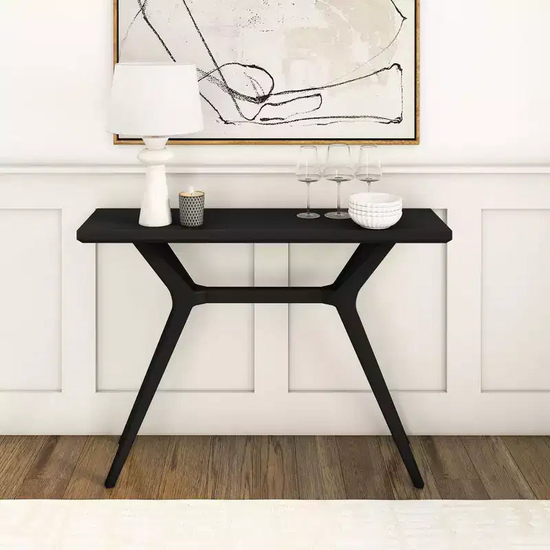Tavolo Consolle, Tavolo Moderno da Divano in Legno Massello da 46 Pollici, Tavolino Stretto da Ingresso per Corridoio, Dietro il Divano, Soggiorno