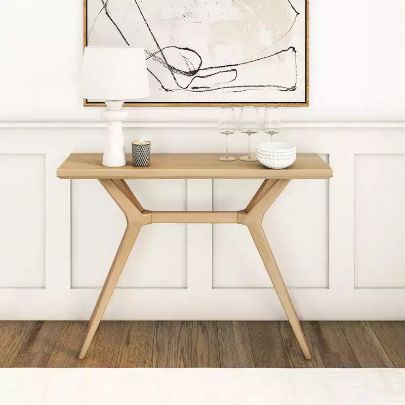 Tavolo Consolle, Tavolo Moderno da Divano in Legno Massello da 46 Pollici, Tavolino Stretto da Ingresso per Corridoio, Dietro il Divano, Soggiorno
