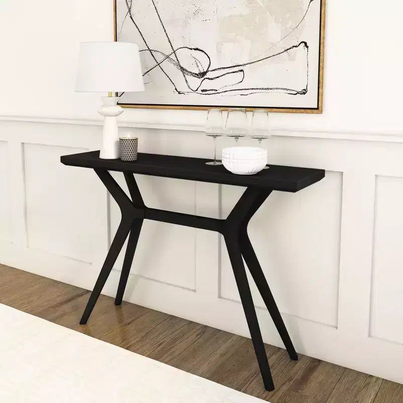   Console Table, 46 Inch Solid Wood Modern Sofa Table, Narrow Entryway Table for Hallway, Behind the Couch, Living Room