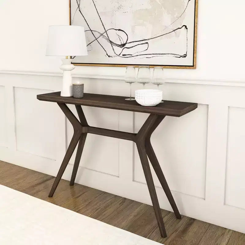 Tavolo Consolle, Tavolo Moderno da Divano in Legno Massello da 46 Pollici, Tavolino Stretto da Ingresso per Corridoio, Dietro il Divano, Soggiorno