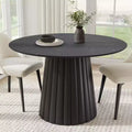  Black Round Dining Table Artificial Wood Dining Room Table Personalized Dining Table with Designer Table Base